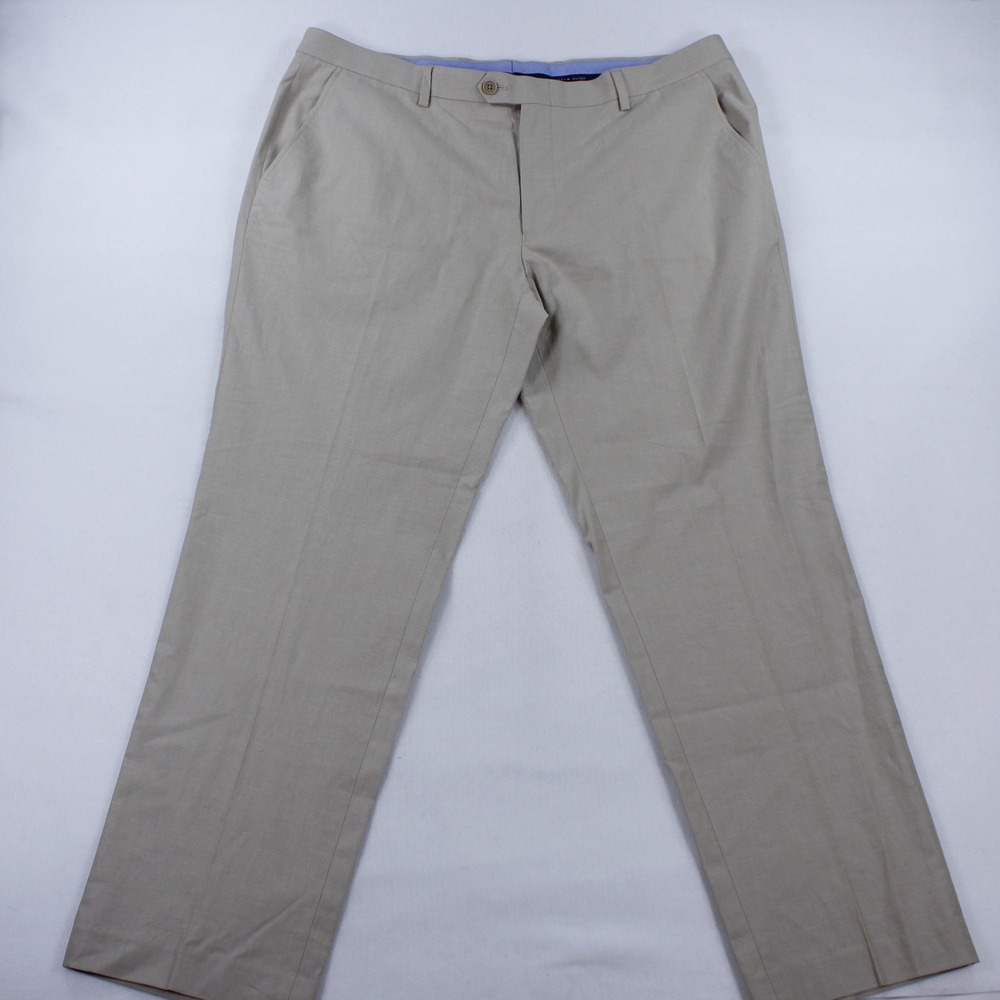 Tommy Hilfiger Men's Dress Pants Beige Khaki Size 40W Cotton Blend Trousers